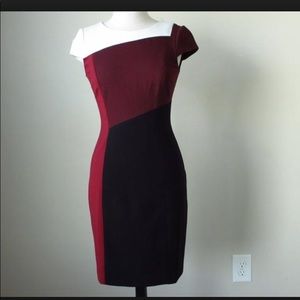 Color Block Red/Maroon Dress